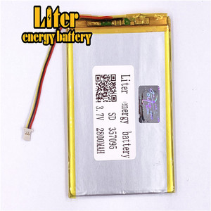 Socket 1.0-3 P 357095 2800 mah 3.7 V rechargeable flat pure 3.7 v lipo lithium battery for mosquito lamp - Product Image 2