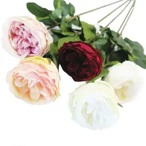 Alta qualidade Inglês cabbage rose silk flor rosa para decoração de casamento