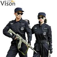 डिजाइन सुरक्षा गार्ड वर्दी पुलिसकर्मियों सूट सुरक्षा गार्ड अधिकारी वर्दी कपड़े काले