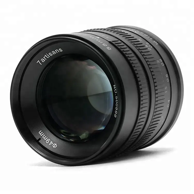 7 artesanos-lente de gran apertura F1.4 de 55mm para Sony E, montaje para Fuji M4/3, montaje de EOS-M, A6300, A6500, X-A1, G5, M5