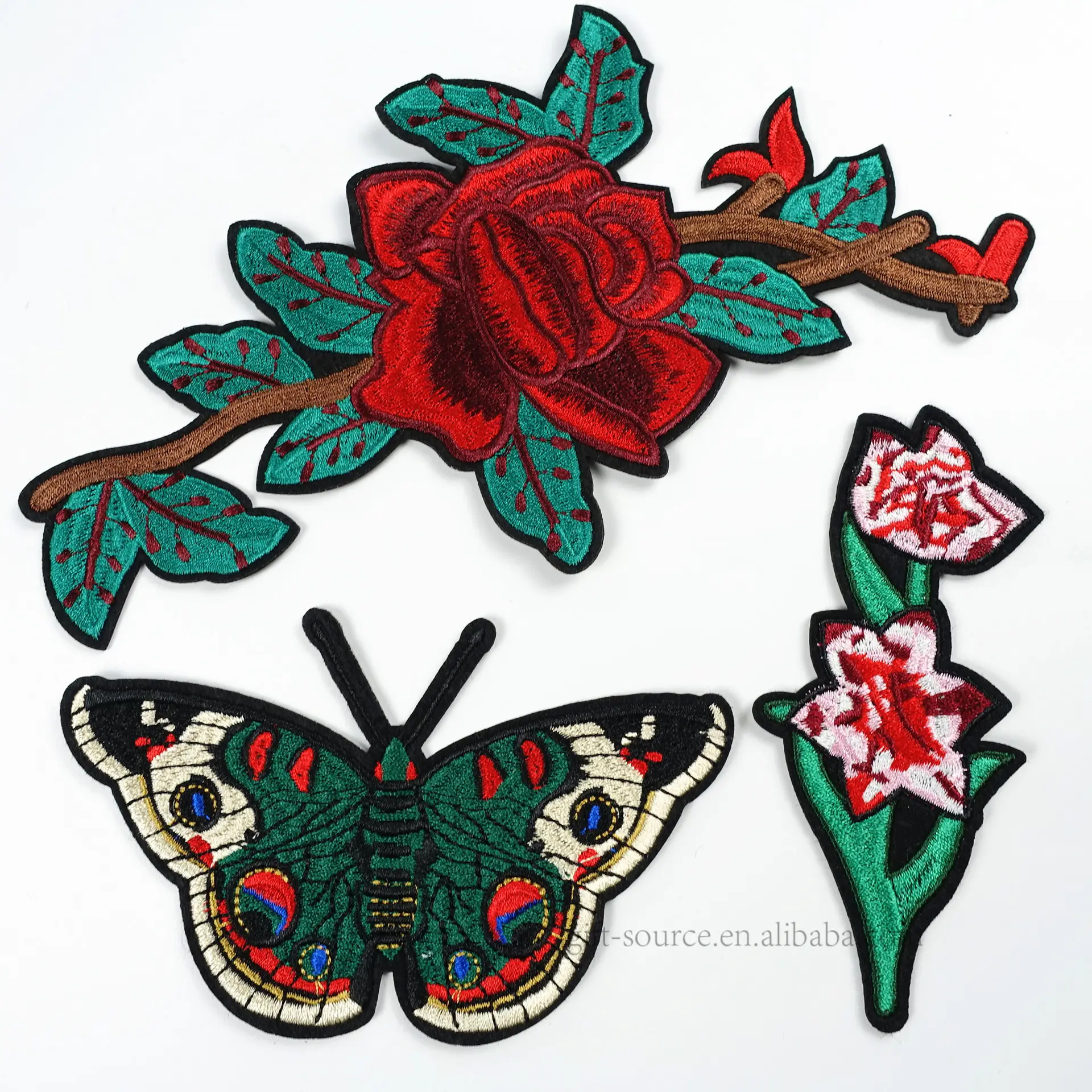 Design personalizado de flor de ferro, na arte de pano diy, bordado, decoração, mochila, patches