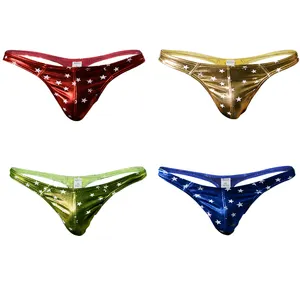 จีนต่ำราคาผลิตภัณฑ์ Low-Rise Star รูปแบบ G-String Mens Thong Swim