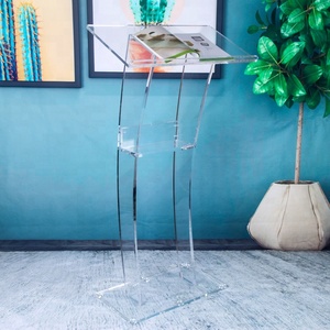 Giá Rẻ Trong Suốt Kính Demountable Sàn <span class=keywords><strong>Lectern</strong></span> Acrylic Bục Cho Bài Phát Biểu - Product Image 1