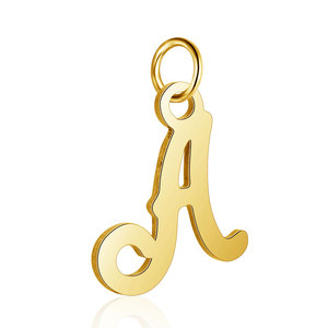 Dijes de letras doradas del alfabeto, joyería personalizada de acero inoxidable, 316l, abalorio flotante del alfabeto, novedad
