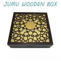 Design personnalisé laser coupe couvercle arabe chocolat date cadeau boîte
