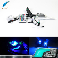 Accessoires de décoration pour voitures, lumière LED RGB, œil de diable, pour objectif de projecteur