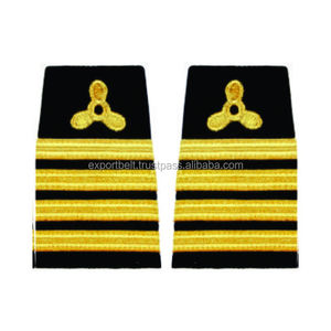 Épaulette OEM en tissu noir avec 4 barres d'or, style français, pour capitaine et équipage, à enfiler, vente en gros - Product Image 1