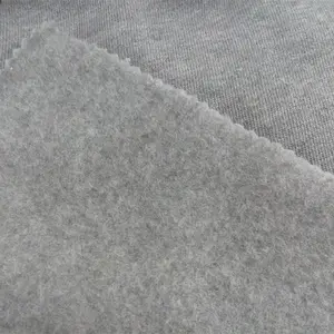 Wholesale Bamboo Charcoal Fabric for Cloth Diaper 50% Bamboo 50% Charcoal Fleece Fabric Bamboo Interlock Plain Dyed Heather Grey