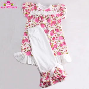 Roze Bloemen Baby Meisje Kids Boutique Kleding Terug Naar School Zomer Herfst Meisjes Outfits