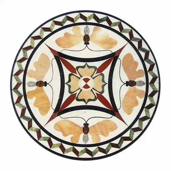 Cheap water jet marble floor medallion tile round mosaic marble inlay medallion
