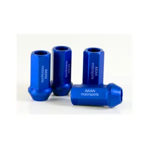 Blue 40mm Aluminum Racing With Key Lock For Honda Wheel Lug Nuts