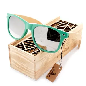 Kacamata Hitam Kustom Bingkai Bambu PC BOBO BIRD Pilihan Warna dengan Kotak Hadiah