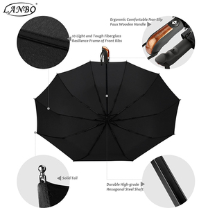 <strong>Wind</strong> <strong>Proof</strong> Reinforced Canopy Auto Compact <strong>Umbrella</strong> with Ergonomic Non-Slip Handle - Product Image 3