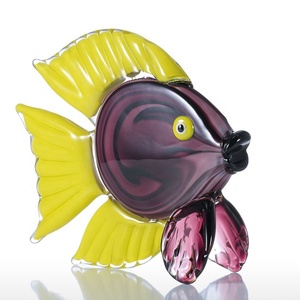 Elegant Hand-Blown Colored Glass Fish Exquisite Glass Crafts