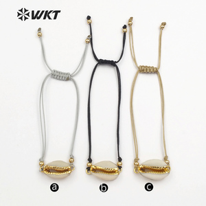 WT-B421 Wholesale Fashion Design Special Cowrie <strong>Shell</strong> <strong>Bracelets</strong> Adjustable Jewelry NaturalCowrie <strong>Shell</strong> Wrapped <strong>Bracelets</strong> - Product Image 3