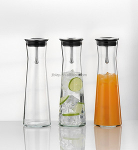 Teko Kaca Borosilikat Tahan Panas 50Oz, Teko Teh Es Kaca dengan Tutup Baja Tahan Karat