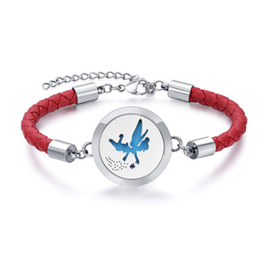 Personnalisé En Acier Inoxydable Magnétique Aromathérapie Huile Essentielle En <span class=keywords><strong>Cuir</strong></span> <span class=keywords><strong>Bracelet</strong></span> de Médaillon de Diffuseur de Parfum - Product Image 3
