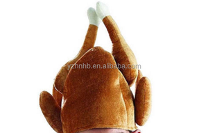 Cappello di tacchino in <span class=keywords><strong>peluche</strong></span> per animali divertenti con gambe eco-friendly in cotone PP copricapo in Costume da festa Unisex - Product Image 2