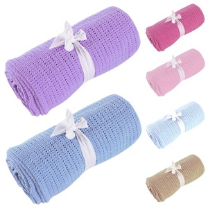 Selimut Tidur Bayi Baru Lahir, Selimut Katun Rajut Super Lembut 80*100Cm, Perlengkapan Tempat Tidur, Selimut Pengatur Udara untuk Bayi