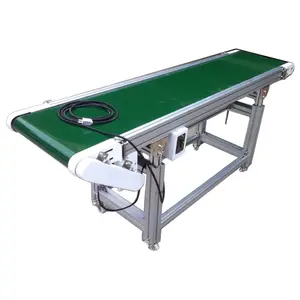 led lights black conveyor belt for assembly line