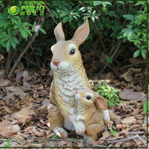 Estatua de Conejo de Poliresina, Figura de Animal de Resina para Jardín de <span class=keywords><strong>Hadas</strong></span>, Decoración del Hogar, Técnica de Pintura de Arte Popular para Navidad - Product Image 1