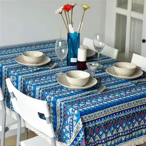 Böhmischen Stil Geometrische Design Tischdecke Quadrat Abendessen Picknick Tisch Tuch Hause Dekoration