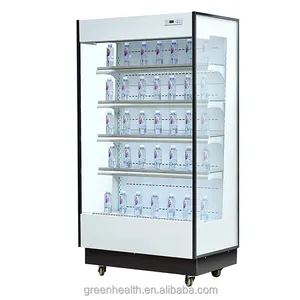 1m Commercial Beer Equipment Beverage Open Refrigerator for Supermarket Glass Shelf Chiller