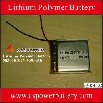 recarregável de 430mAh 3.7V bateria lipo pequena para Bluetooth