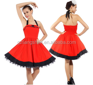 OEM En Gros 1950s 60s Sexy Vintage Rétro Vintage Balançoire Rockabilly Pinup Parti Prom Robe Dos Nu - Product Image 3