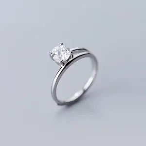 Luxury 925 Sterling-Silver CZ Wedding Finger Rings For Women Fashion Jewelry