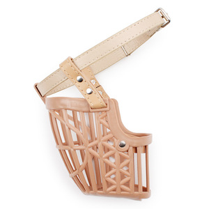 Hot Bán PU Da Hàng Rào Giỏ Phong Cách Pet Miệng Bảo Vệ Che Chống Sủa Nhựa Mềm Chó Rọ Mõm 7 Kích Cỡ - Product Image 4