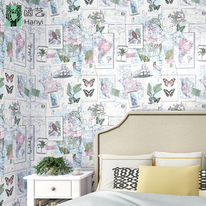Diseños de Papel Tapiz 3D con Patrones de Sellos para Paredes de Oficina, Papel Tapiz para Habitación Infantil - Product Image 1