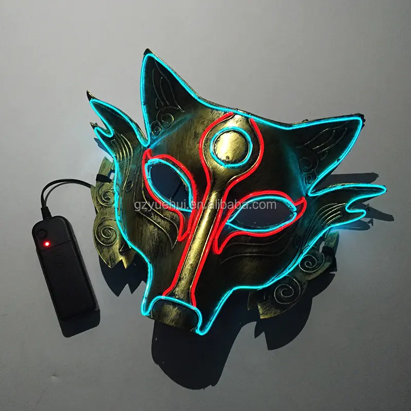 Led Luminous Party Cheer Maske Neon Led Scream Horror Maske Weihnachts lichter EL Wire Anonym Making Fashion Accessoire Maske von DC3V