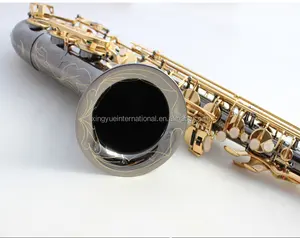 black nickel body gold lacquer Bb saxophone tenor