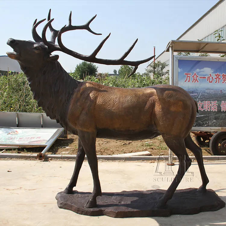 Высококачественная латунная скульптура животного в новом дизайне в натуральную величину, бронзовая статуя оленя