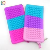Portefeuille pour femmes écologique et promotionnel, porte-monnaie en silicone avec perles, couleur arc-en-ciel, fermeture à glissière, impression de logo personnalisable, emballage
