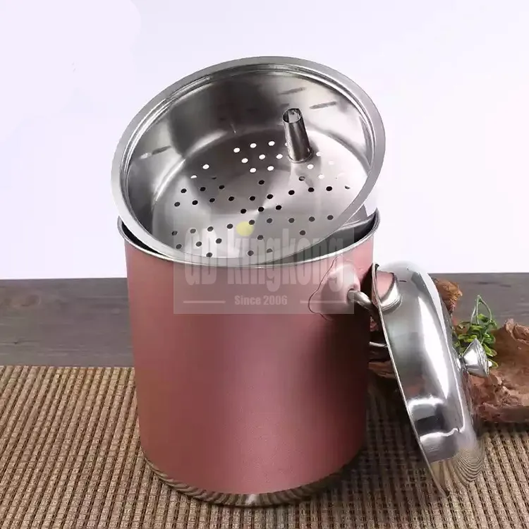Eco-friendly Stainless Steel Household Compost Bins Kitchen Food Waste Bucket Organic Round Compost Bin With Handle & Lids