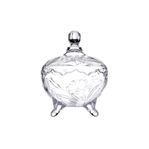 Wholesale Round Smooth Wedding Candy Box Gift Candy Glass <strong>Cookie</strong> <strong>Jar</strong> Bowl Glass Storage <strong>Jar</strong> - Product Image 2