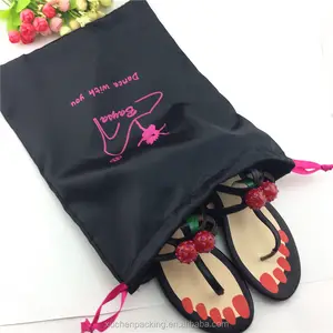 Factory Wholesale Bottom Price Large Ribbon Drawstring Satin Shoe Bags With Company Logo