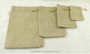 Petite pochette à cordon de jute en <span class=keywords><strong>lin</strong></span> naturel Sacs en toile de jute Surface avec sérigraphie pour bijoux et pochettes cadeaux - Product Image 6