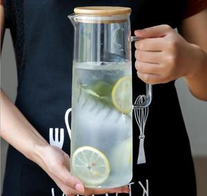 <span class=keywords><strong>Carafe</strong></span> <span class=keywords><strong>en</strong></span> <span class=keywords><strong>verre</strong></span> soufflé à la main classique de 1,3 L pour les voyages <span class=keywords><strong>en</strong></span> plein air <span class=keywords><strong>avec</strong></span> <span class=keywords><strong>couvercle</strong></span> <span class=keywords><strong>en</strong></span> bambou, bouteille isotherme pour le café et le thé - Product Image 2