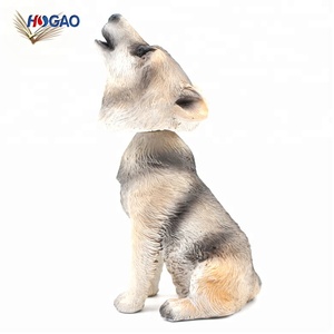 OEM اليدوية الطفولة الذاكرة bobblehead أرقام سطح المكتب الراتنج لوحة الذئب مزركشة رئيس ل سيارة المنزل مكتب ديكور - Product Image 3