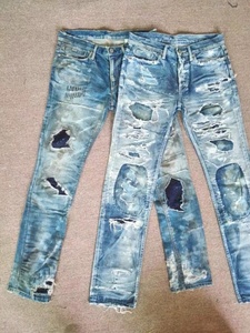 Jeans en denim pour homme avec des patchs <span class=keywords><strong>2018</strong></span> et un fort effet délavé - Product Image 5