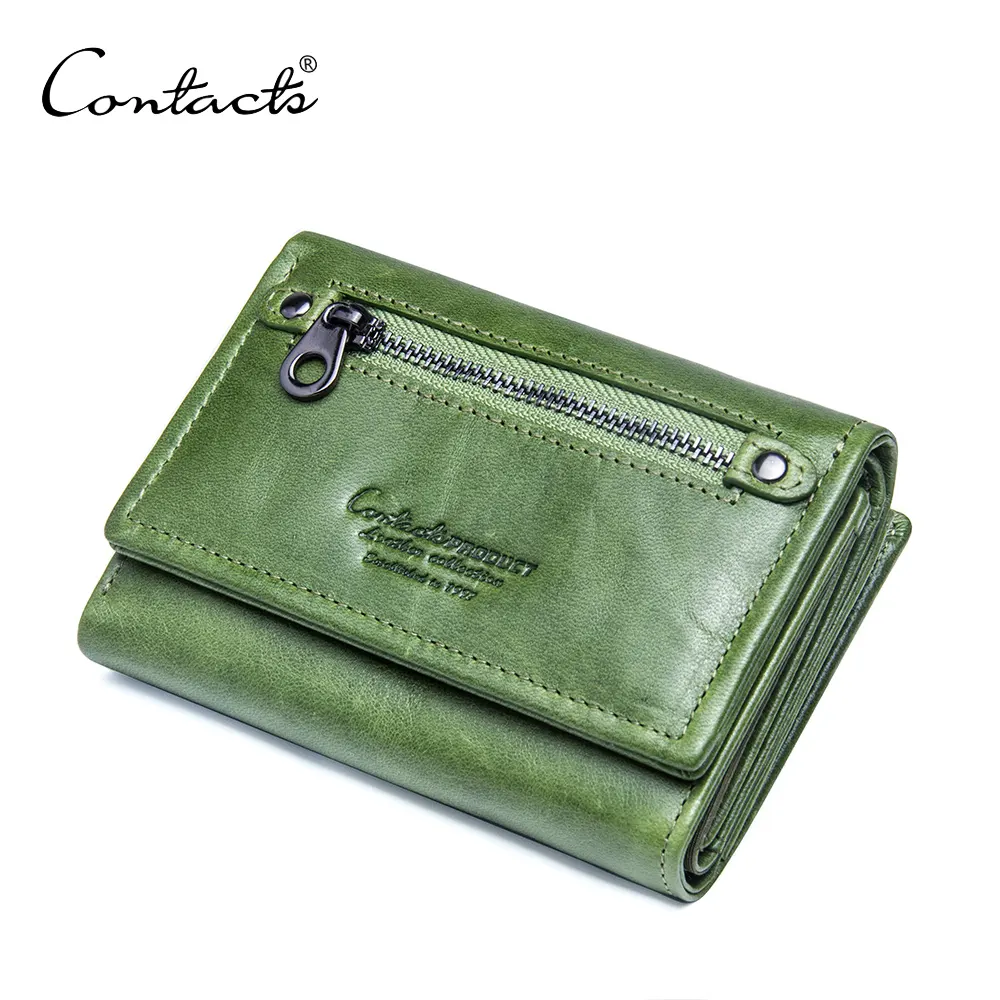 CONTACT'S Markennamen Damen Geldbörse Hot Fashion Narben Leder Geldbörse Front Pocket Wallet