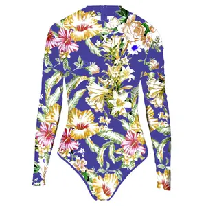OEKO-TEX低最小起订量耐氯upf沙滩防晒长袖皮疹泳衣女孩紫外线皮疹衬衫18-032C