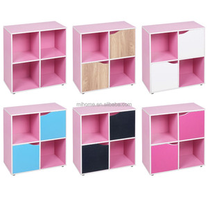 4 <strong>Cube</strong> 2 Door Wooden Bookcase Shelving Display <strong>Shelves</strong> Storage <strong>Unit</strong> Wood <strong>Shelf</strong> Door - Product Image 2