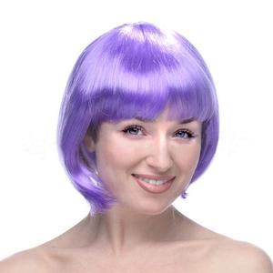 Perruques synthétiques pour femmes, style bob droit, néon, pour déguisements, Halloween, cosplay, carnaval, fêtes promotionnelles, fournitures de fête - Product Image 5