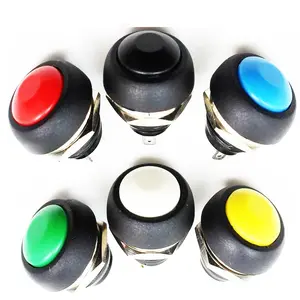 multi color 12mm plastic reset momentary off-(on) push button switch