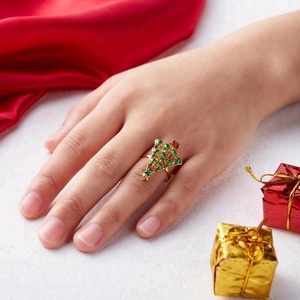Bagues <span class=keywords><strong>de</strong></span> Noël pour femmes, bijoux <span class=keywords><strong>de</strong></span> doigt mignons et tendance, or, arbre, <span class=keywords><strong>flocon</strong></span> <span class=keywords><strong>de</strong></span> <span class=keywords><strong>neige</strong></span>, Père Noël - Product Image 2