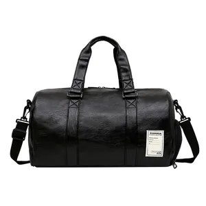 Bán Buôn Thể Thao Trực Tiếp Nhỏ Không Thấm Nước Phong Cách Ladies Leather Phòng Tập Thể Dục Bag Với Giày Ngăn